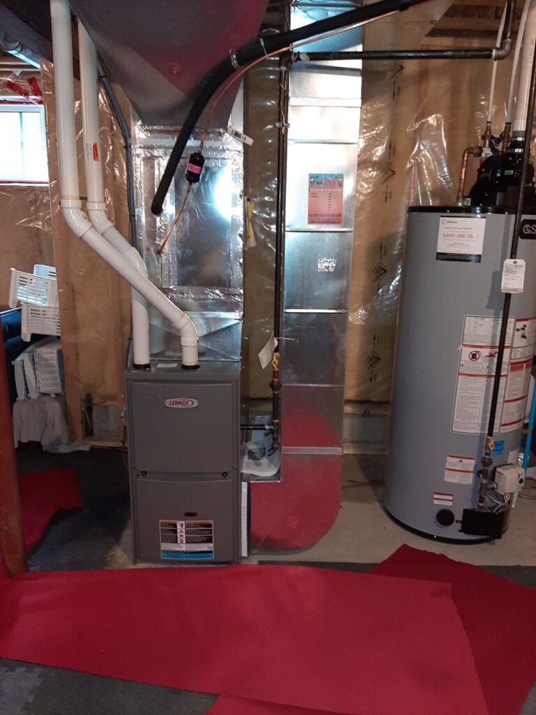 Lennox Furnace installed in Kanata, Ontario by heating and cooling contractor AirZone HVAC Services.