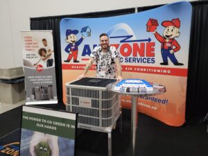 Ottawa HVAC Display - Home Show - AirZone HVAC Services - AirZone HVAC Services Matt at the Ottawa Home and Garden Show