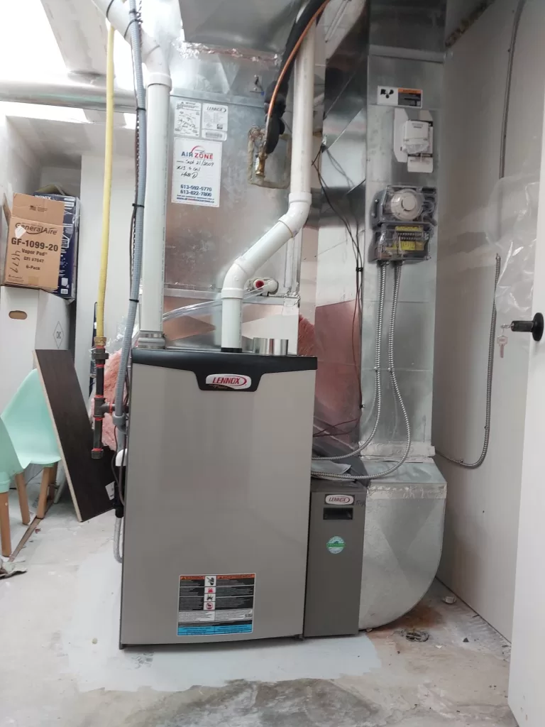 A top of the line modulating gas furnace installed in Orleans Ontario.