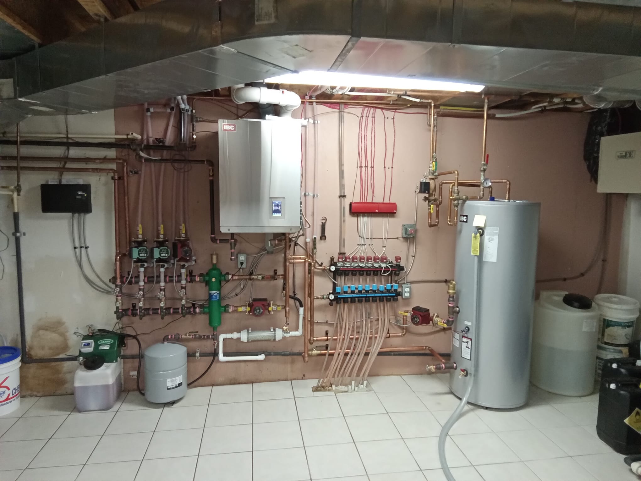 Complete IBC boiler room and hydronic heating installation by AirZone HVAC Services in Ottawa