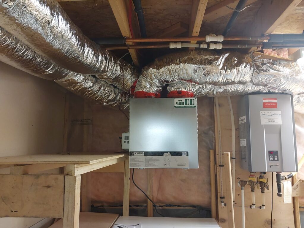 Energy efficient ventilation solutions including ERV and HRV from Ottawa HVAC contractor AirZone HVAC Services. This unit is a Vanee ERV.