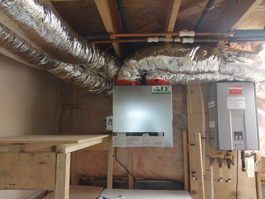 VaneeERV4 - AirZone HVAC Services - AirZone HVAC Services Energy efficient ventilation solutions including ERV and HRV from Ottawa HVAC contractor AirZone HVAC Services. This unit is a Vanee ERV.