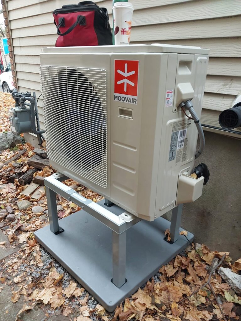 This Moovair heat pump is a great value for this customer in Britannia. Another quality heating and cooling product installation by AirZone HVAC Services.