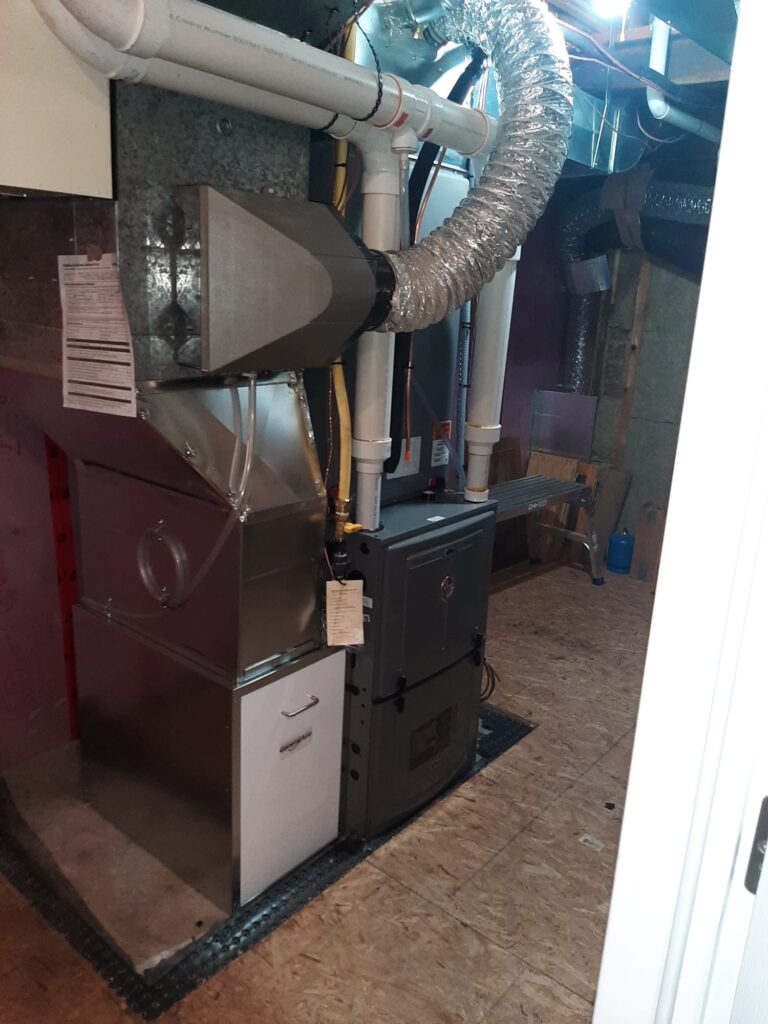 New Rheem furnace installed in Carp Ontario by AirZone HVAC Services.