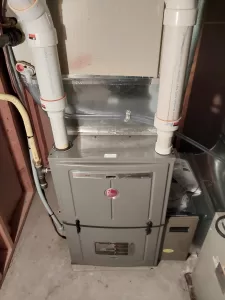 Rheem High Efficiency Furnace (R98V) installed in Ottawa by AirZone HVAC Services.