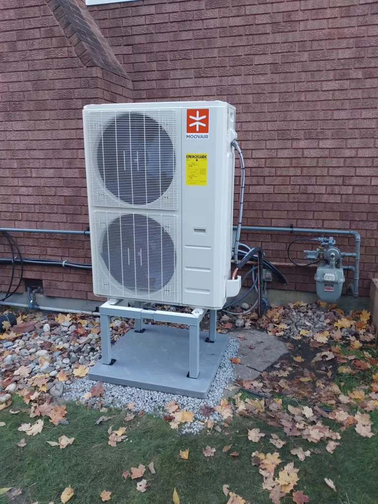 Moovair heat pumps supplied and installed by AirZone HVAC Services to homeowners in Manotick Ontario.