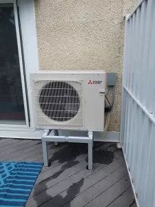 Mitsubishi Ductless Heat Pump installed in Gloucester, Ontario by AirZone HVAC Services in 2024.