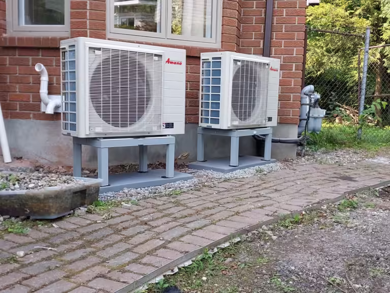 Double Amana ASZS6 Heat Pump install in Ottawa