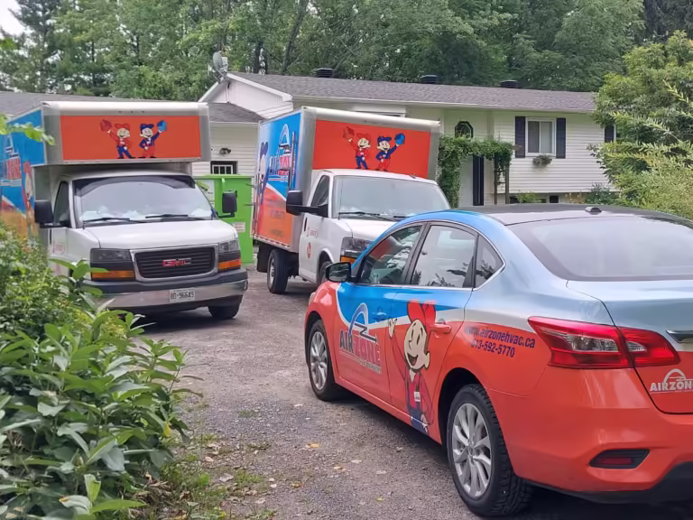 The AirZone HVAC Services team visiting a home in the Ottawa area.