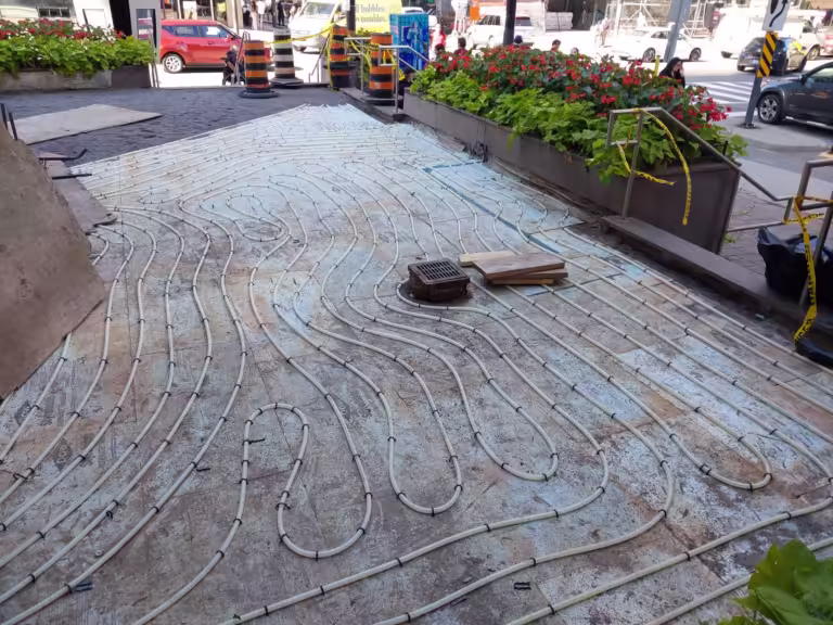Downtown Ottawa walkway radiant floor heating system installed by AirZone HVAC Services