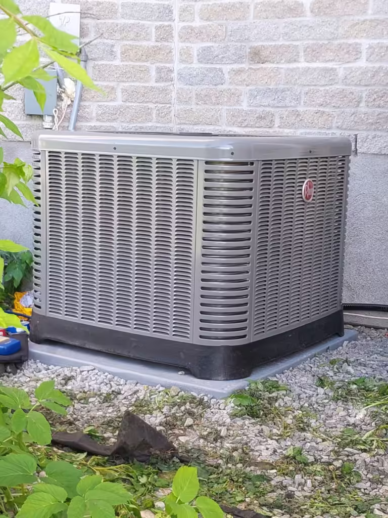 Rheem RA13NZ air conditioner installed and tested in Morgan's Grant, Kanata.