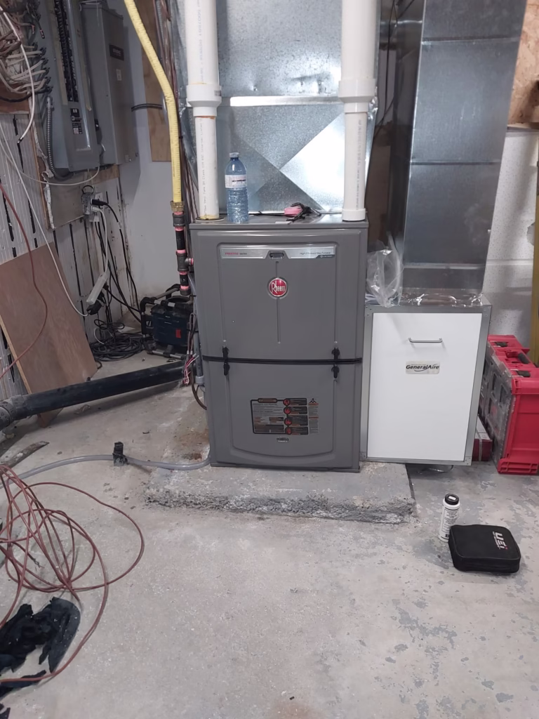 Rheem Furnace in Greely installed in 2025 by Ottawa HVAC Contractor AirZone HVAC Services