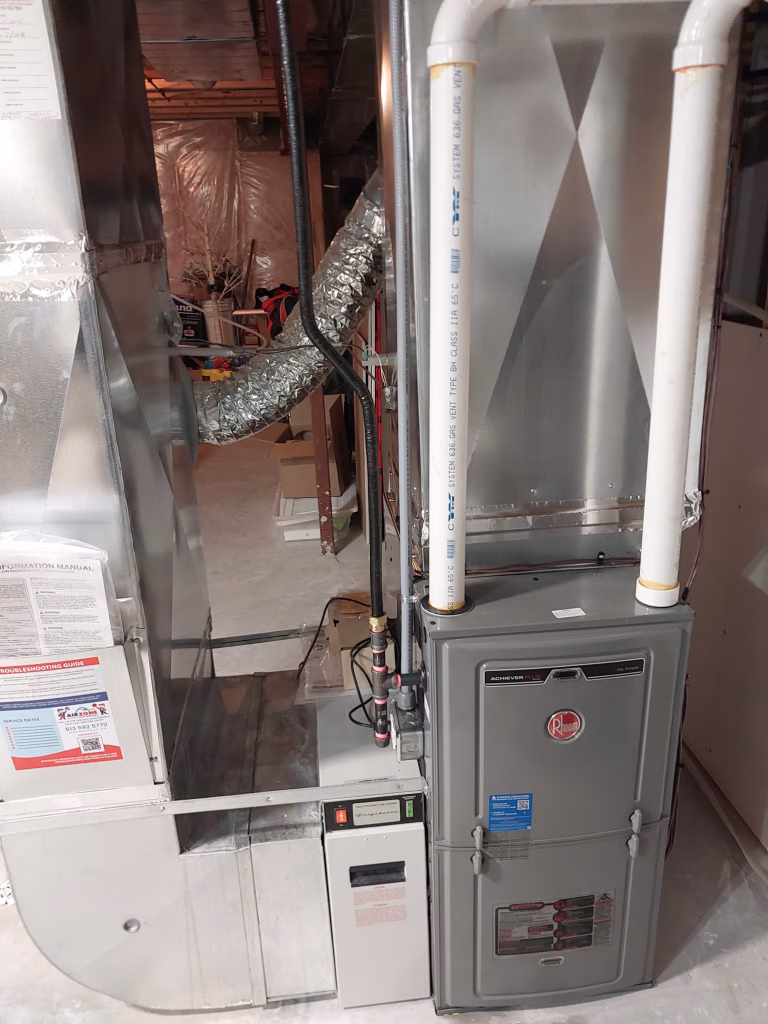 A Rheem high efficiency furnace installation in Kemptville Ontario. This customer chose the late spring of 2025 to install this unit at a great price!