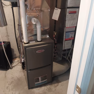 A recently installed Lennox furnace in Nepean, Ontario. We put this heater in so that this customer will be ready for the 2025 winter.