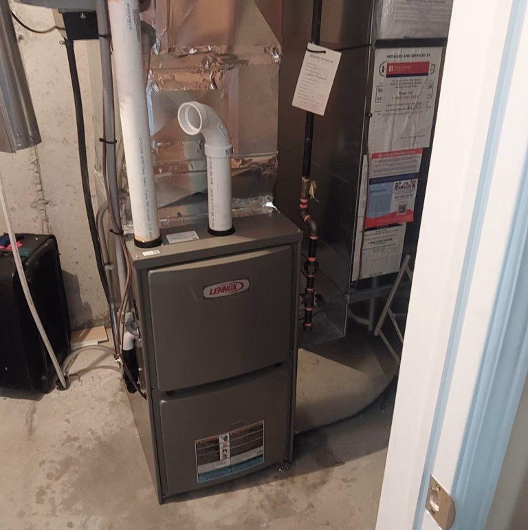 Lennox furnace installed in Nepean in Fall 2025 by heating and cooling contractor AirZone HVAC Services.