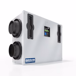 Broan EDGE Low-Profile Energy Recovery Ventilator - AirZone HVAC Services - AirZone HVAC Services Broan EDGE low-profile energy recovery ventilator with duct connections and integrated control panel